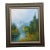 Vintage Lantren Forest Lake Mountain Landscape Oil Painting 32" For Sale