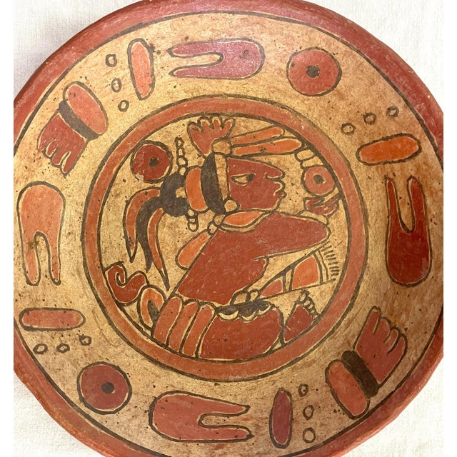 Rustic Mid Century Folk Art Pottery Dish For Sale - Image 3 of 10