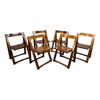 Mid-Century Italian Modern Folding Chairs by Aldo Jacober, Italy, 1960s, Set of 6 For Sale