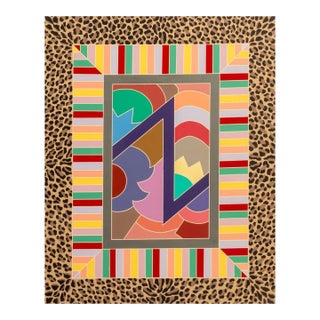 Frank Stella Style Geometric Acrylic on Canvas For Sale