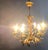 Hollywood Regency Vintage Gilt Metal Pineapple Leaf Chandelier, 1960s For Sale - Image 3 of 8