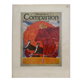 1931 Original Woman's Home Companion Cover, October, William P. Welsh, Art Deco, Matted For Sale