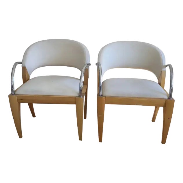 2000s Attributed to Mitchell Pickard for Brueton Willow Chairs- Set of 2 For Sale