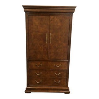Henredon Maple Burlwood Armoire For Sale
