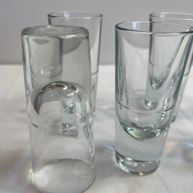 Transparent 1960s Italian Blown Shot Glasses Set of 6 Borgonovo Carlo Moretti Style For Sale - Image 8 of 8
