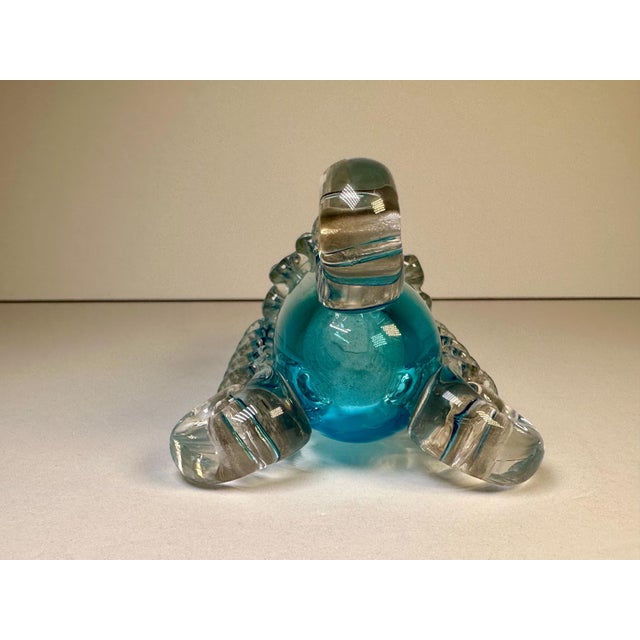 Antique Moser Blue Crystal Bud Vase: Applied Rigaree Art Glass For Sale - Image 6 of 9