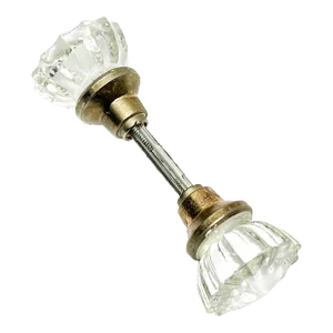 Victorian Revival 12 Point Faceted Glass / Crystal Door Knob Hardware