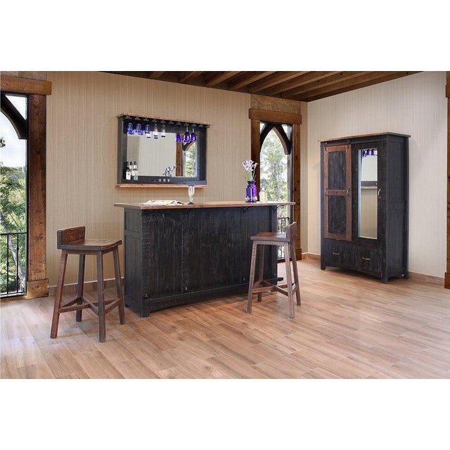 Greenview Bar Counter - Distressed Black - 76" For Sale - Image 4 of 5