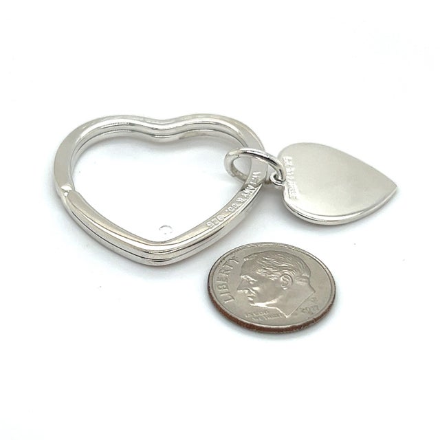 1990s 1990s Tiffany & Co Estate Heart Keychain Sterling Silver For Sale - Image 5 of 6