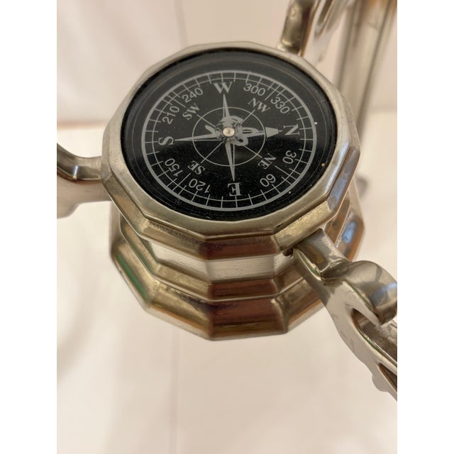 Mid-Century Modern Vintage World Globe on Stand With Compass For Sale - Image 3 of 4