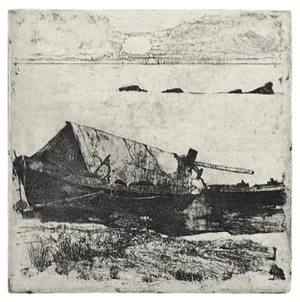 Boats - Original Etching by Giovanni Fattori - 1895 ca. 1895 ca.