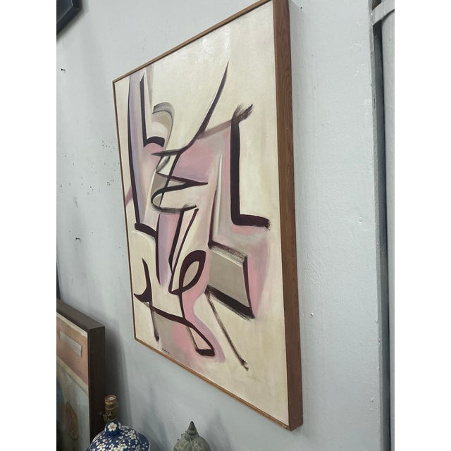 Vintage Abstract Oil on Canvas by Philip Bousma For Sale - Image 4 of 12