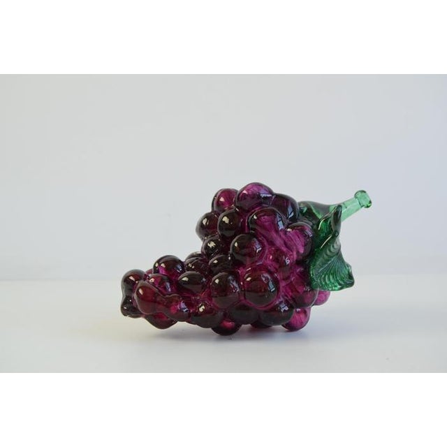 Vintage Czech Glass Grape Cluster in Hand-Blown Art Glass, 1970s For Sale - Image 9 of 13