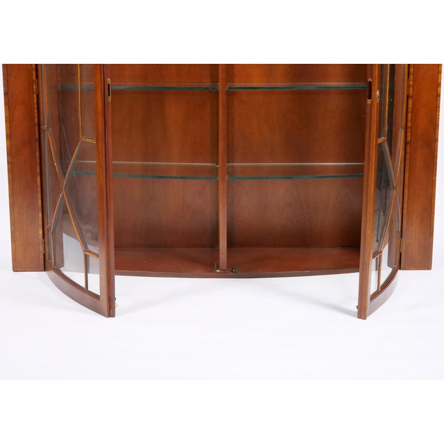 Early 20th Century Mahogany Wood Demilune Shape Historical Charleston Cabinet For Sale - Image 10 of 16