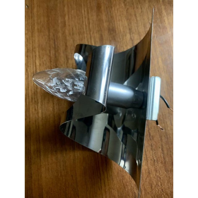 Vintage Chrome Wall Sconces, 1970s, Set of 2 For Sale - Image 4 of 14