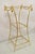 Vintage Italian Hollywood Regency Wrought Iron Rope Tassel Gold 3 Tier Etagere Stand Side Table. Item features tassel and...