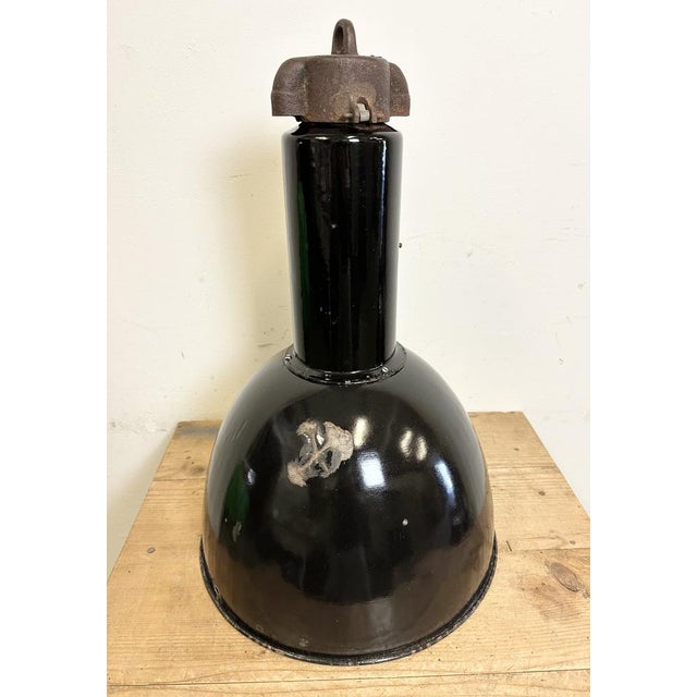 Industrial Bauhaus Black Enamel Pendant Lamps from Elektrosvit, 1950s, Set of 4 For Sale - Image 18 of 18