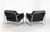 Armchairs in Steel and Black Skai by Guido Faleschini, Italy, 1970s, Set of 2 For Sale - Image 4 of 8