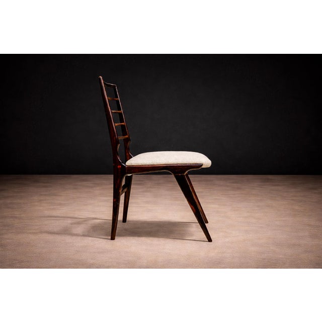 Giuseppe Scapinelli Set of Six Dining Chairs in Rosewood & Fabric, Giuseppe Scapinelli, 1950s For Sale - Image 4 of 8