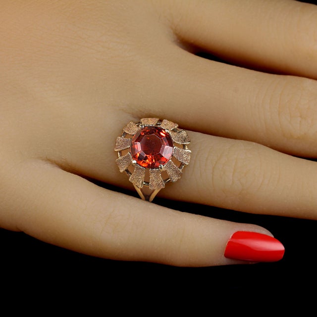 This is part of Chairish’s Fine Jewelry assortment. Stunning 10MM Citrine Ring in Antiqued 14K Yellow Gold Discover the...