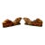 Vintage Wesson Folk Art Chalkware Bunny Rabbits Pushing Cart of Eggs Figurines-a Pair For Sale