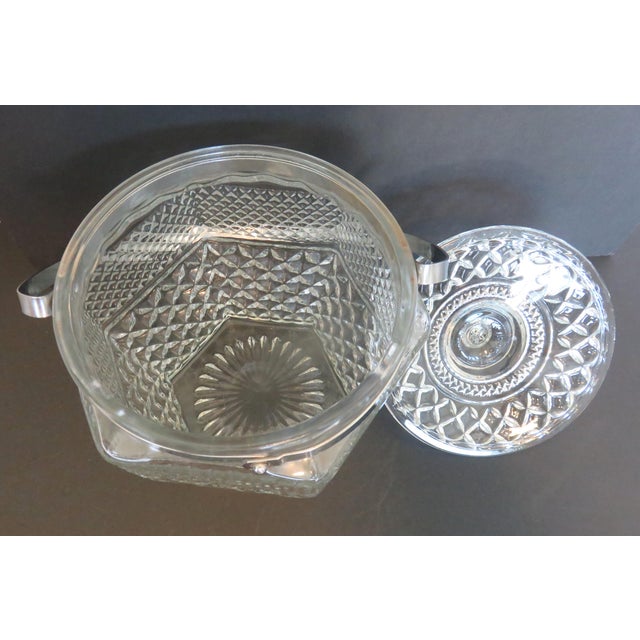 1980s 1980s Mid-Century Modern Anchor Hocking Wexford Pattern Glass Ice Bucket or Cookie Jar W/Lid Vintage For Sale - Image 5 of 10