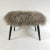Pair of Upholstered Danish Stools / Benches in the Style of George Nelson having new taupe color Sheepskin upholstery and...