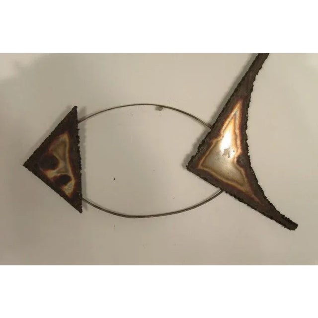 1970s metal fish wall sculpture.