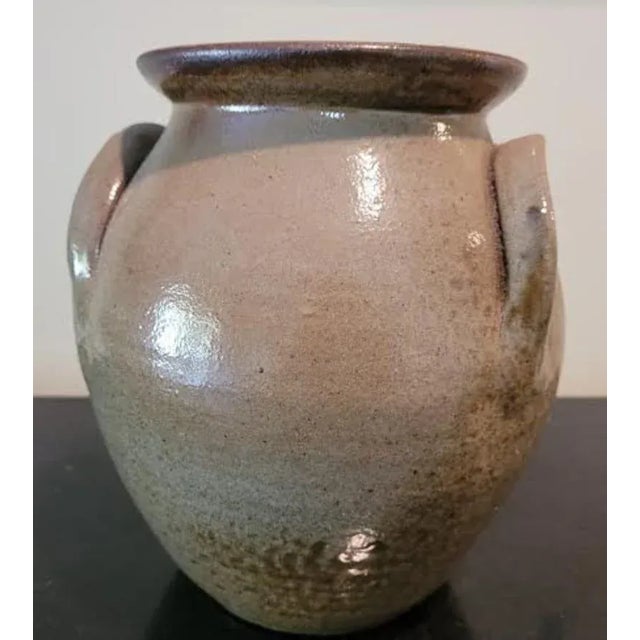 Farmhouse Vintage Glazed Crock With a Bird and Flower Motif For Sale - Image 3 of 8