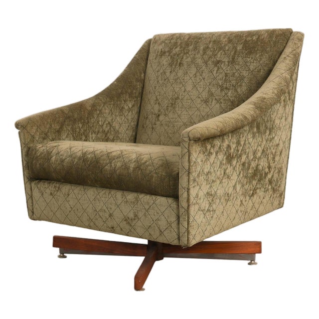 1970s Mid Century Adrian Pearsall Style Swivel Armchair For Sale