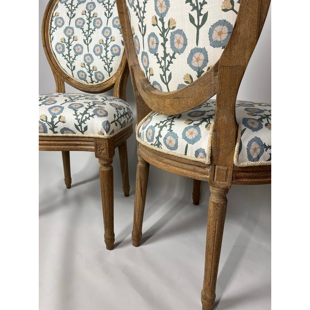 Set of 2 Louis XVI Style Side Chairs Upholstered in 29 Park Fabric For Sale - Image 4 of 6