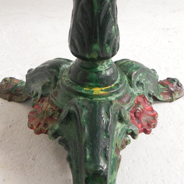 Bistro Table with Cast Iron Legs and Marble Top, 1920s For Sale - Image 14 of 18
