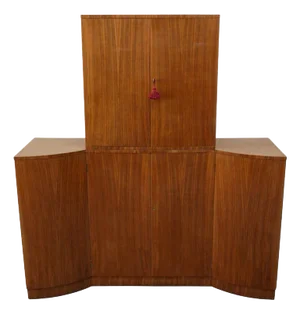 Art Deco Cocktail Cabinet in Figured Walnut, 1930s