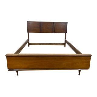 Mid-Century Walnut Bed Frame- Full Size For Sale