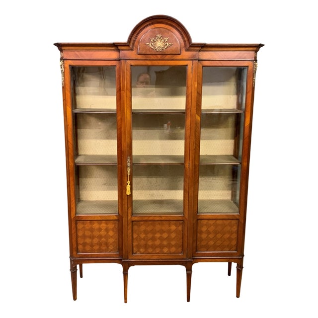 Edwardian Kingwood and Walnut Display Cabinet, 1900s For Sale