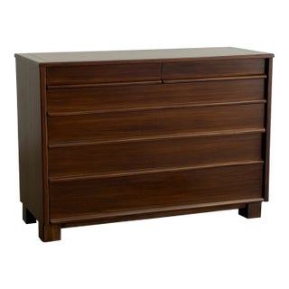 Mid-Century Walnut 6-Drawer Dresser For Sale