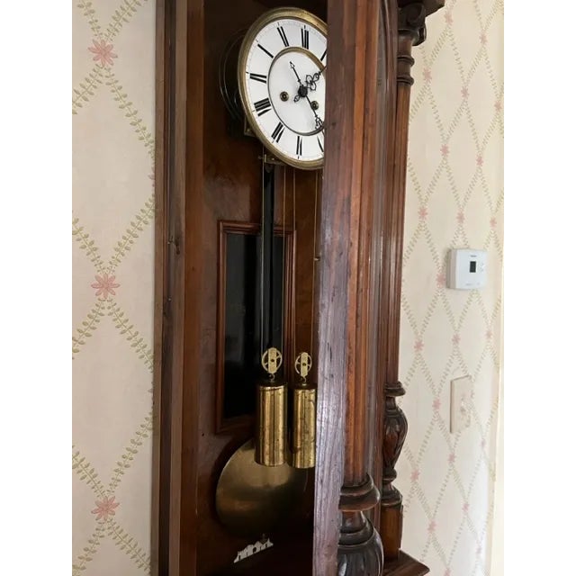 19th Century 2 Weight Biedermeier Regulator Wall Clock For Sale - Image 11 of 12