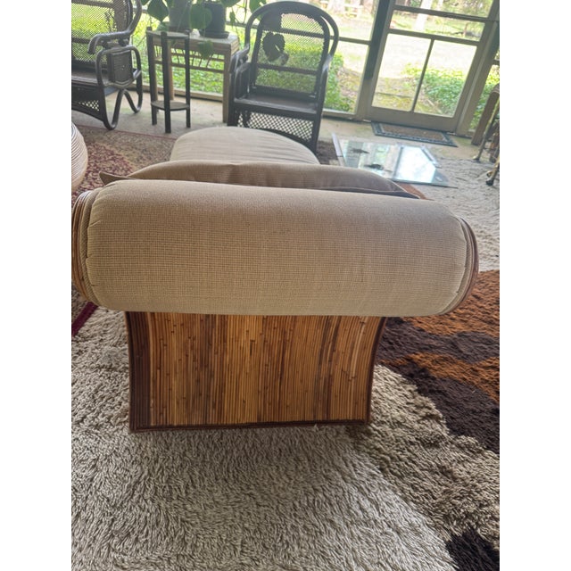 1980s 1970s Sculptural Reed Scroll Arm Chaise Lounge For Sale - Image 5 of 10