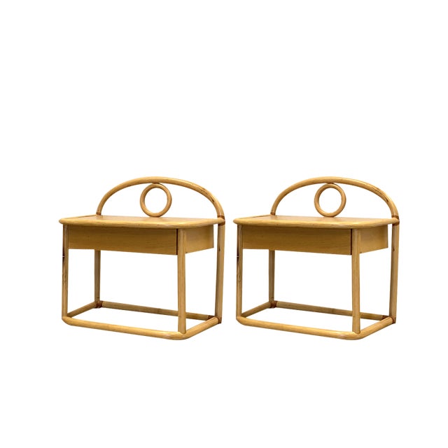 Bamboo Bedside Tables by Gervasoni, 1980s, Set of 2 For Sale