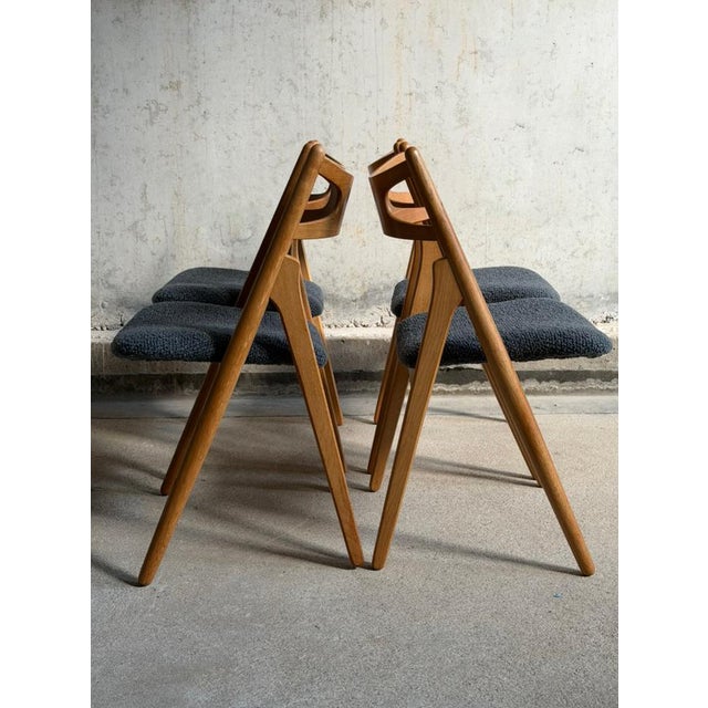 Mid-Century Modern CH29 Sawbuck Dining Chairs by Hans J. Wegner for Carl Hansen & Son, Denmark, 1950s, Set of 4 For Sale - Image 3 of 11