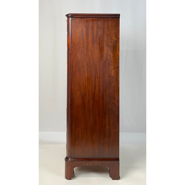Rare Henkel Harris Serpentine Flame Mahogany Tall Chest of Drawers (Style No. 315, Finish 29) For Sale - Image 9 of 18