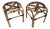 Bohemian French Riviera Italian Bamboo Rattan Stool, 1960s, Set of 2 For Sale