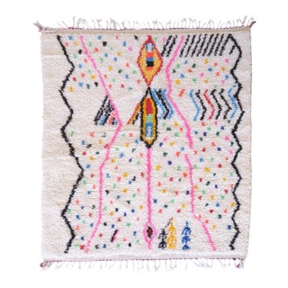 2020's Moroccan Azilal Wool Rug - 6.3 X 4.7 Ft For Sale