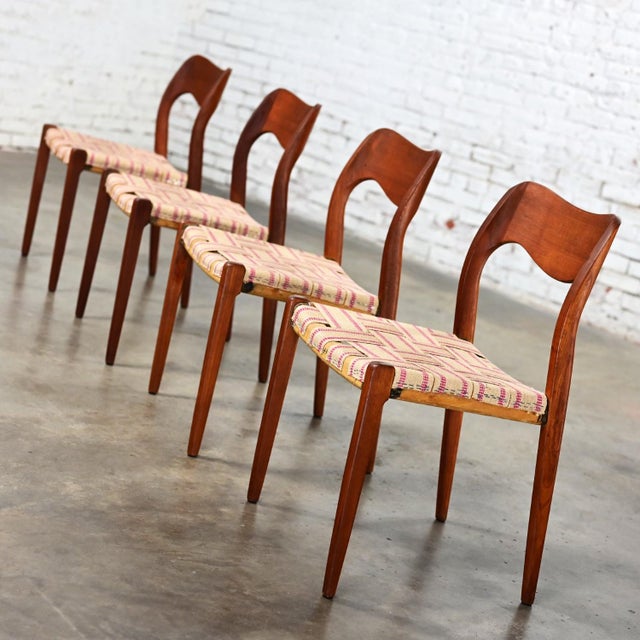 Mid-Century Modern Neils O Moller Scandinavian Modern Model 71 Teak Dining Chairs by j.l. Mollers Mobelfabrik Set of 4 Unupholstered For Sale - Image 3 of 12