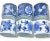 1980s Vintage Blue & White Chinoiserie Porcelain Napkin Rings – Set of 6 For Sale - Image 5 of 7
