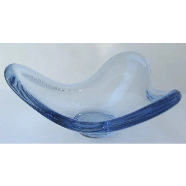 Ice blue bowl by Per Lütken for Holmegaard. Signed on base. 7" by 3". 1956 Glass designer Per Lütken (1916-1998)...