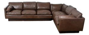 1960s Mid Century Danish Modern Sofa Sectional Attributed to Georg Brown Thams Brown Leather Couch L
