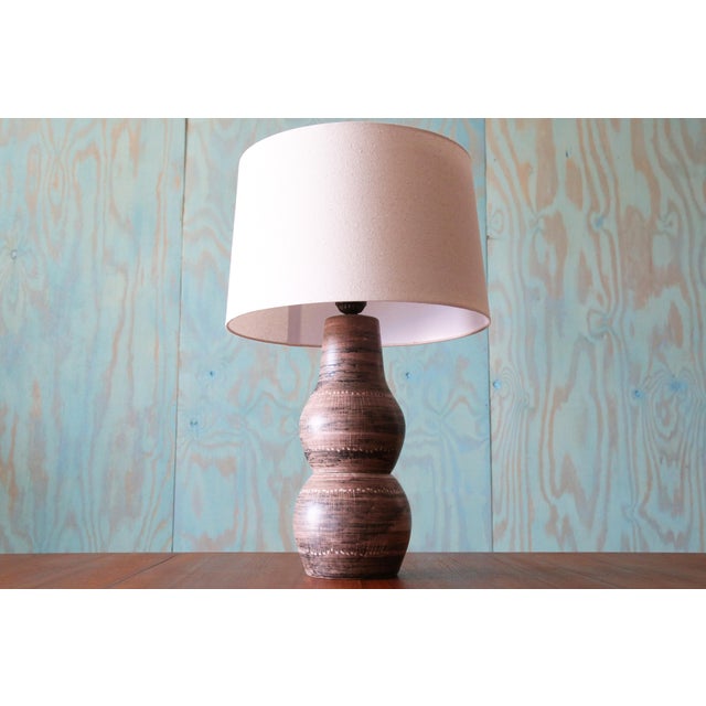 Mid-Century Modern 1960s Gordon and Jane Martz M121 Lamp for Marshall Studios Light Gray Blue White Cone For Sale - Image 3 of 9