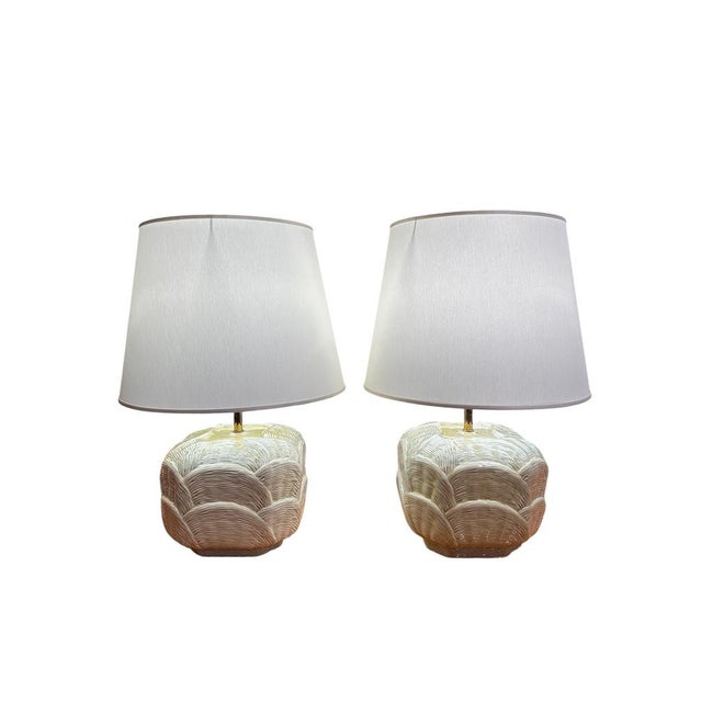 Mid-Century Modern Italian Textured Ceramic Lamps attributed to Tommaso Barbi, 1970s, Set of 2 For Sale - Image 3 of 8