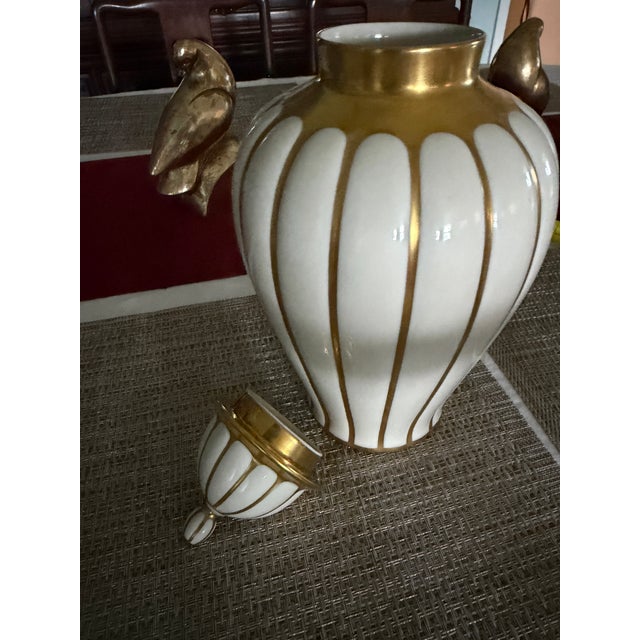 Thomas Rosenthal Baluster Vase With Lid and Gold Trim. For Sale - Image 4 of 5